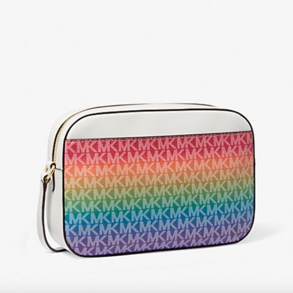 Michael Kors Jet Set Large Rainbow Signature Logo Crossbody Bag NWT - Picture 2 of 11